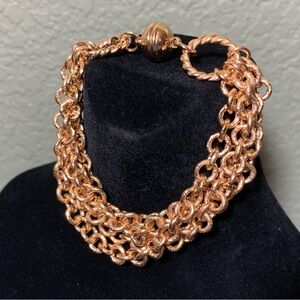 Milor Italy Bronze Multichain Bracelet with Magnetic Clasp